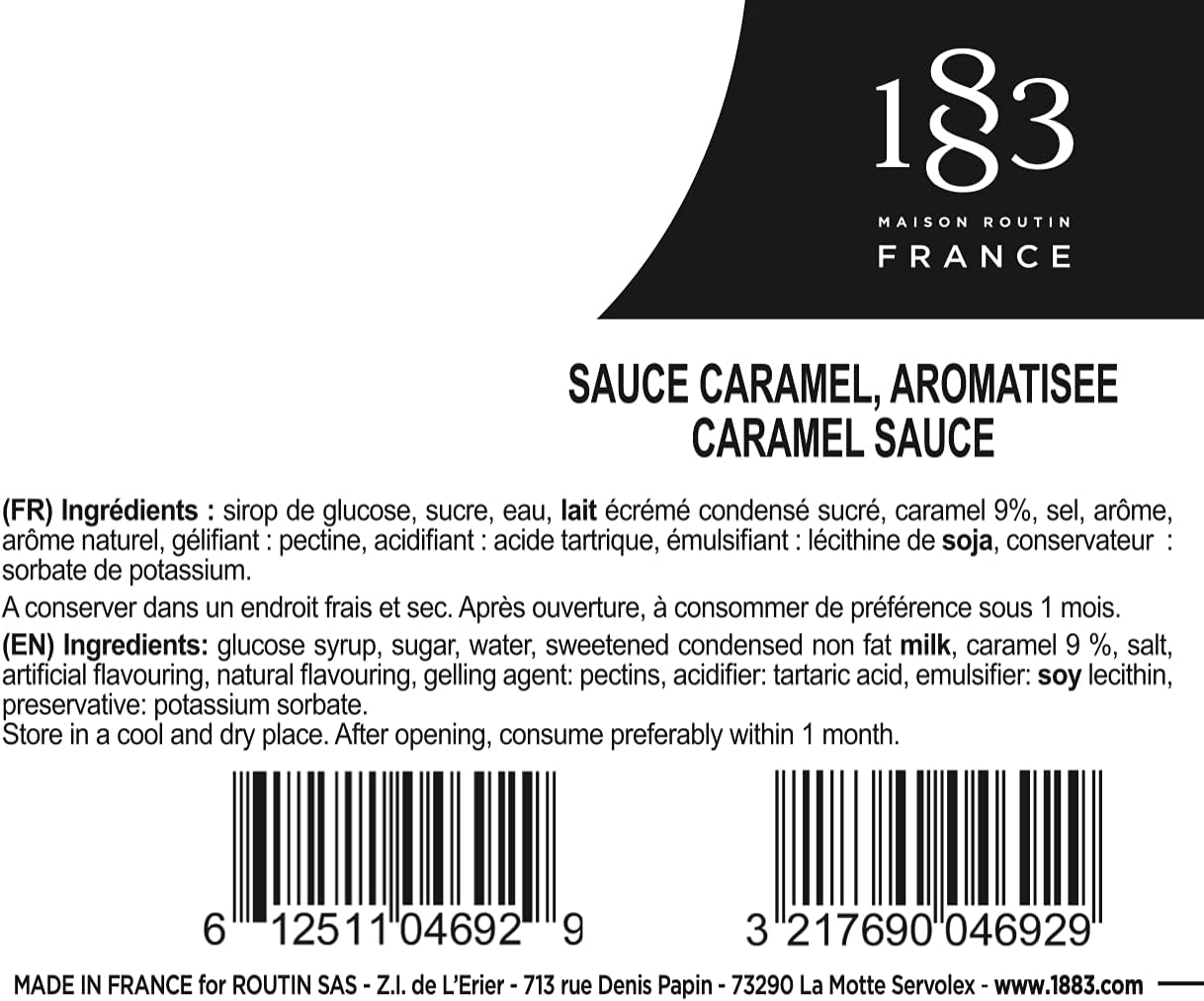 1883 Maison Routin Caramel Sauce (1.89 Litre)