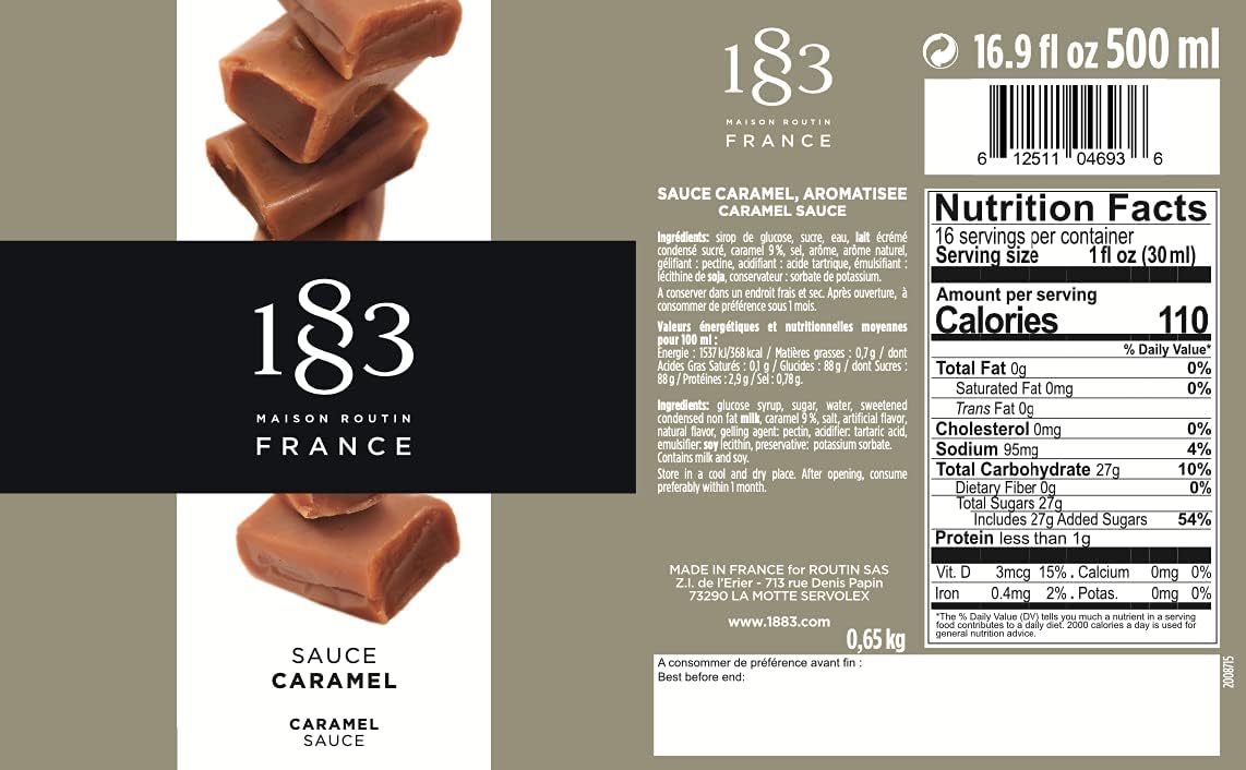 1883 Maison Routin Caramel Sauce (500ml)