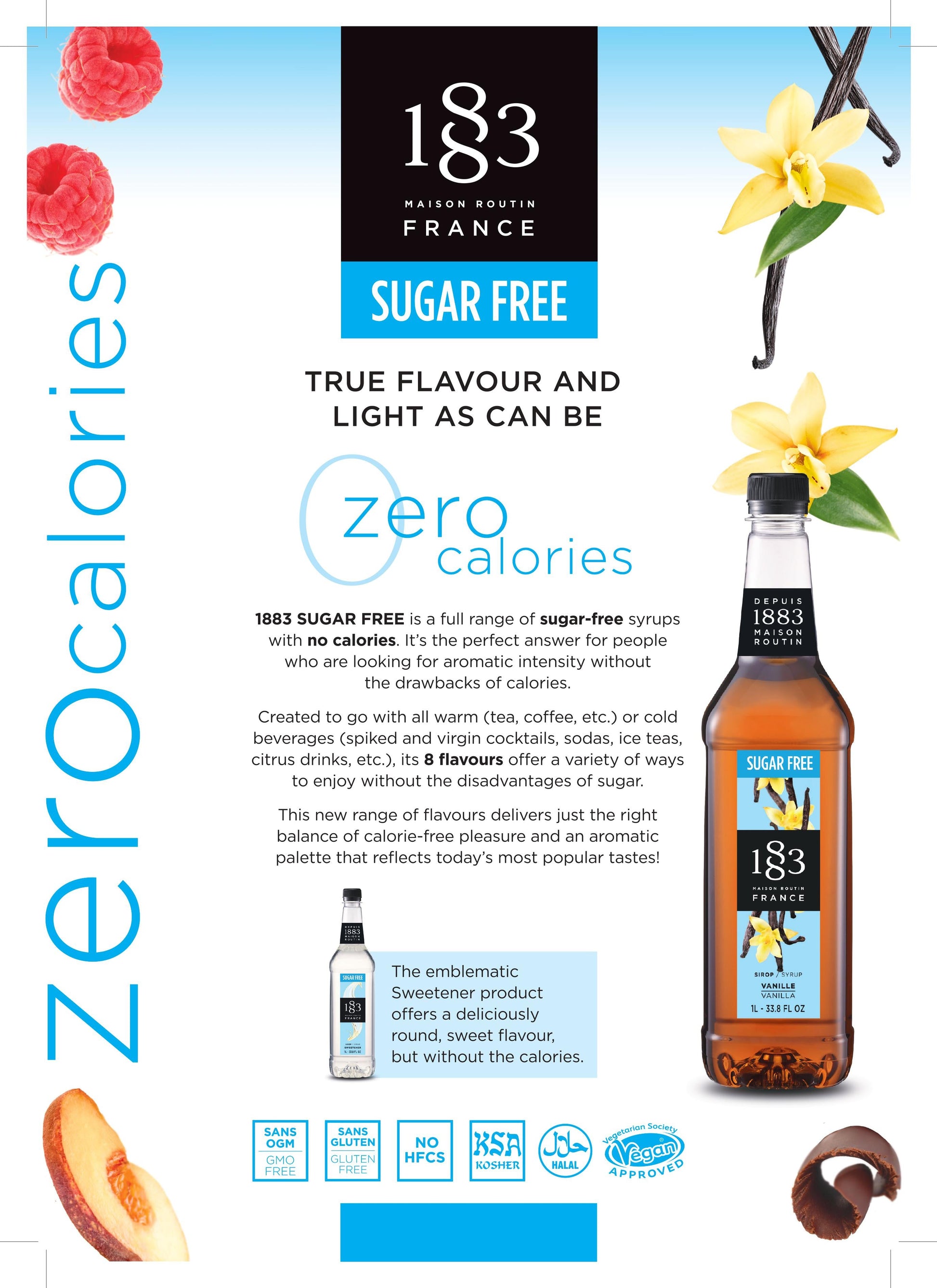 1883 Maison Routin Vanilla Sugar Free Syrup Specification