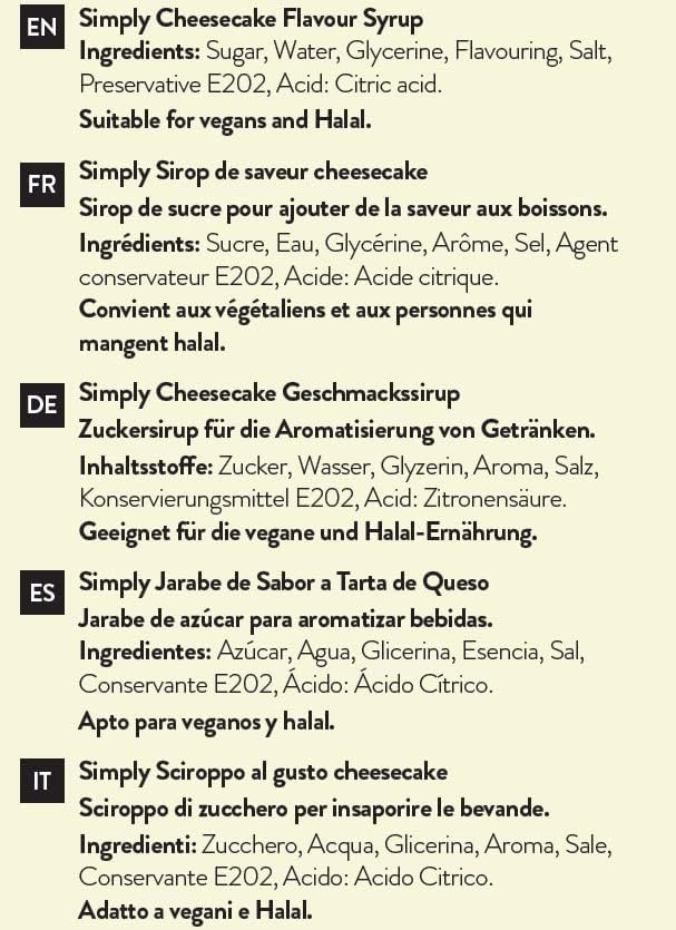 Simply Cheesecake Syrup