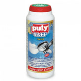 A white tub with a red cap filled with machine descaler
