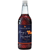 a 1 litre bottle of mango and passionfruit cooler syrup