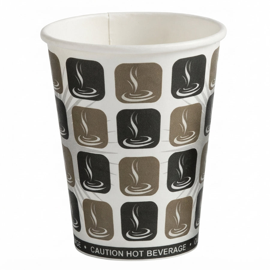 12oz Cafe Mocha Single Wall Paper Cups