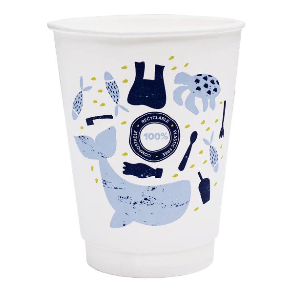 12oz Double Wall Compostable Aqueous Cups