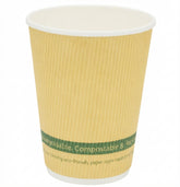 16oz Compostable Kraft Ripple Cups