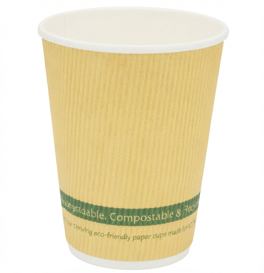 16oz Compostable Kraft Ripple Cups