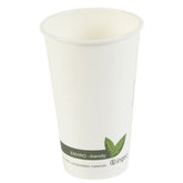 16oz Compostable White Coffee Cups 