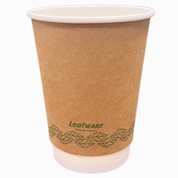 16oz Leafware Kraft Double Wall Cups