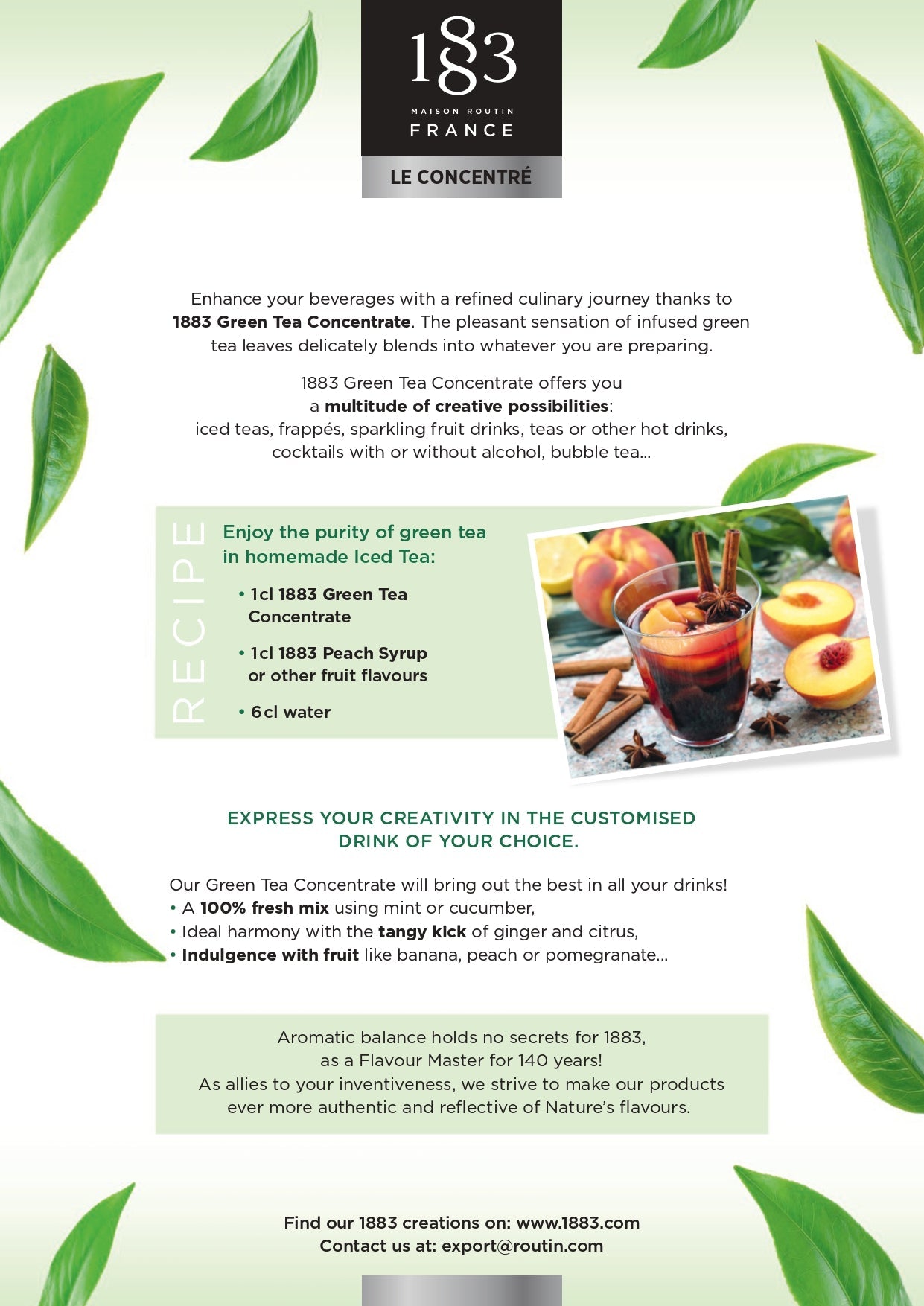 1883 Maison Routin Green Tea Concentrate Recipe