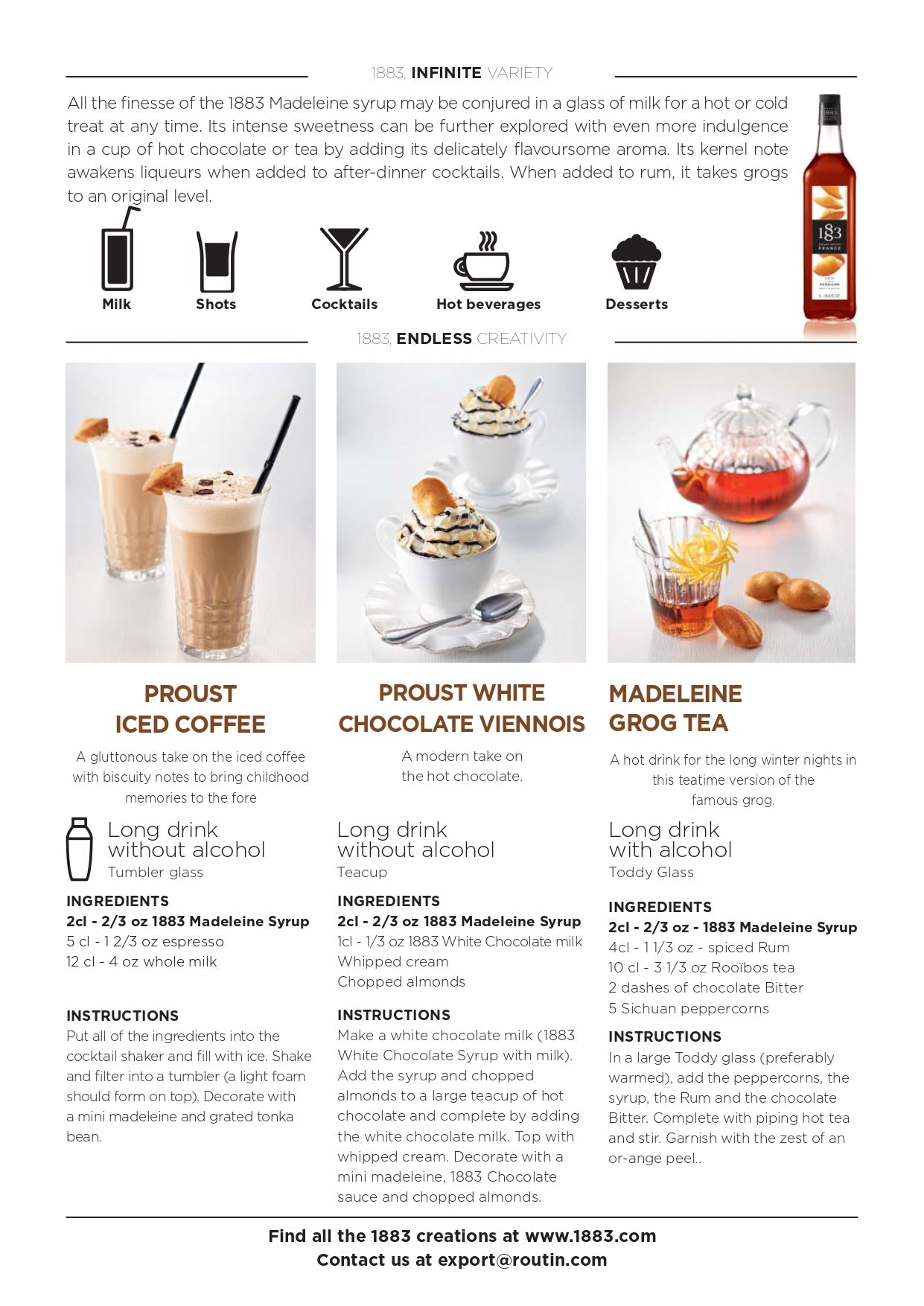 1883 Maison Routin Madeleine Syrup Recipes