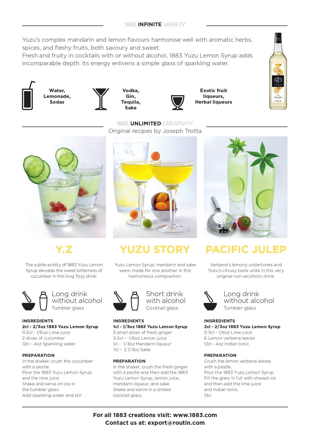 1883 Maison Routin Yuzu Lemon Syrup Recipe