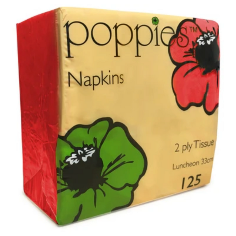 2 Ply Napkin - Red 33x33cm 4 Fold