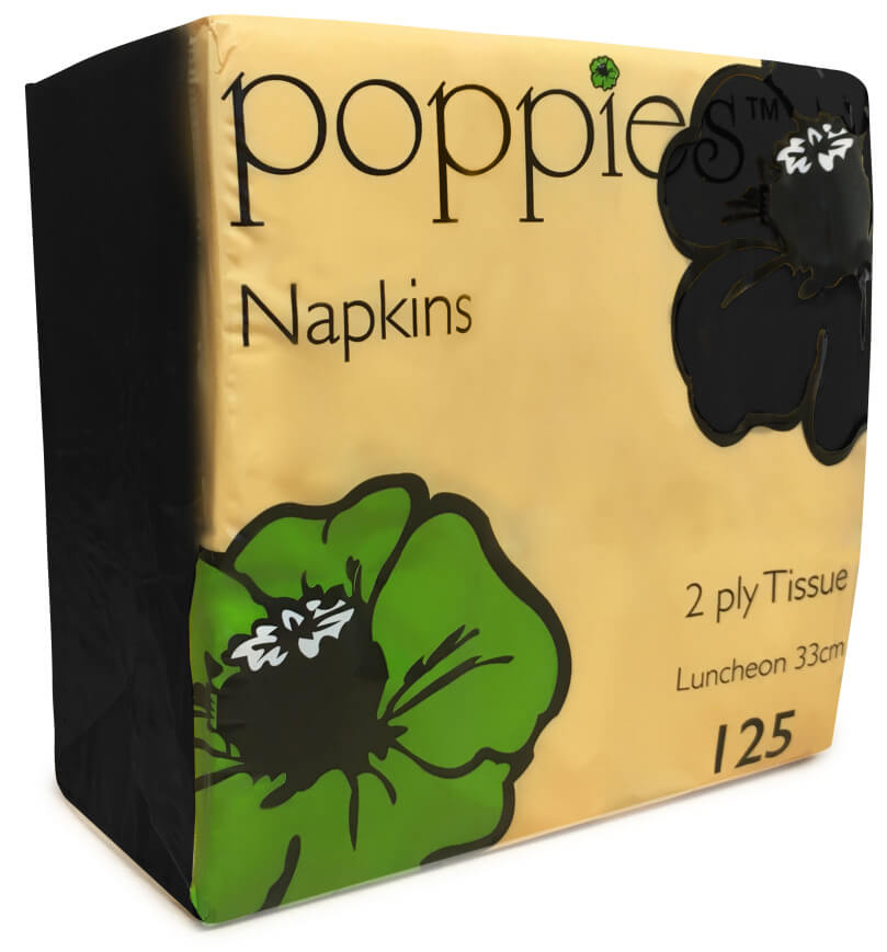 2 Ply Napkin - Black 33x33cm