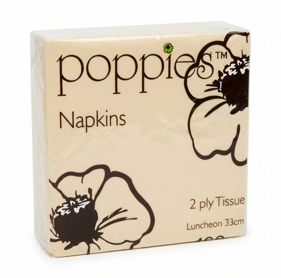 2 Ply Napkin - Unbleached 33x33cm 4 Fold (125)