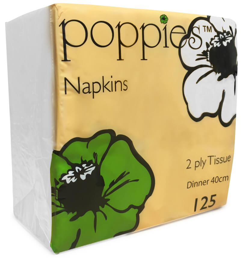 2 Ply Napkin - White 40x40cm