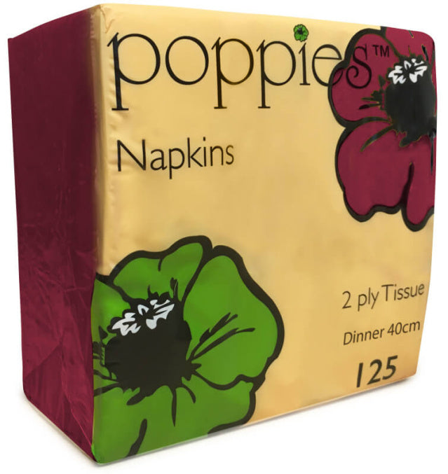 2 Ply Napkin - Bordeaux 40x40cm 8 Fold