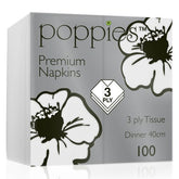 3 Ply Napkin - White 40x40cm 8 Fold