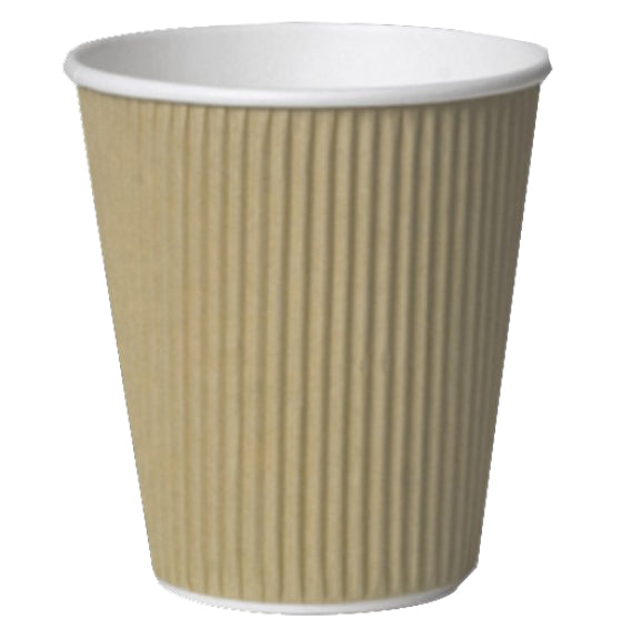 8oz Kraft Ripple Disposable Cups