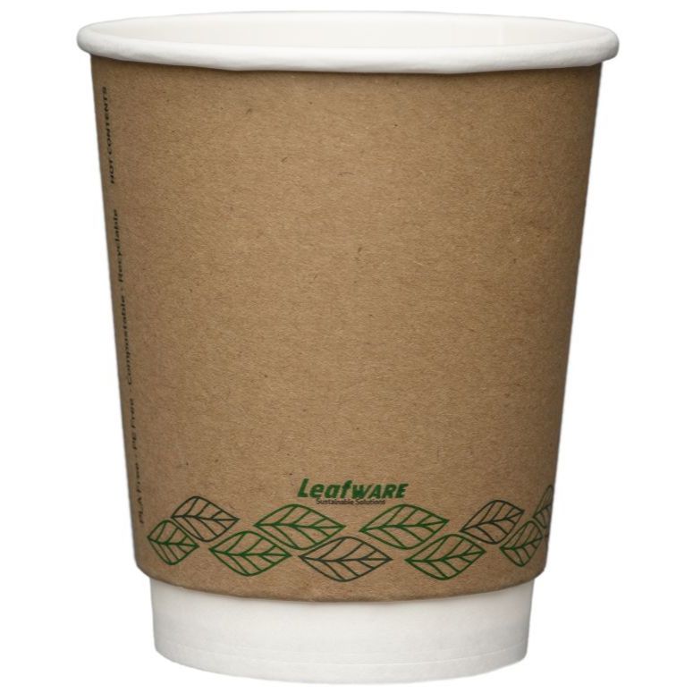 8oz Leafware Kraft Double Wall Cups