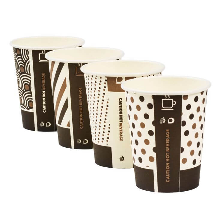 8oz Mixed Design Bamboo Compostable Single Wall Cups
