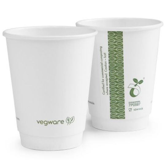 8oz Vegware White Double Wall Cups