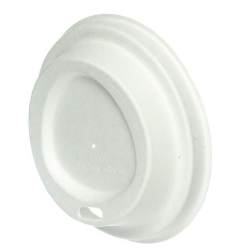 8oz White Fibre Compostable Sip Lids