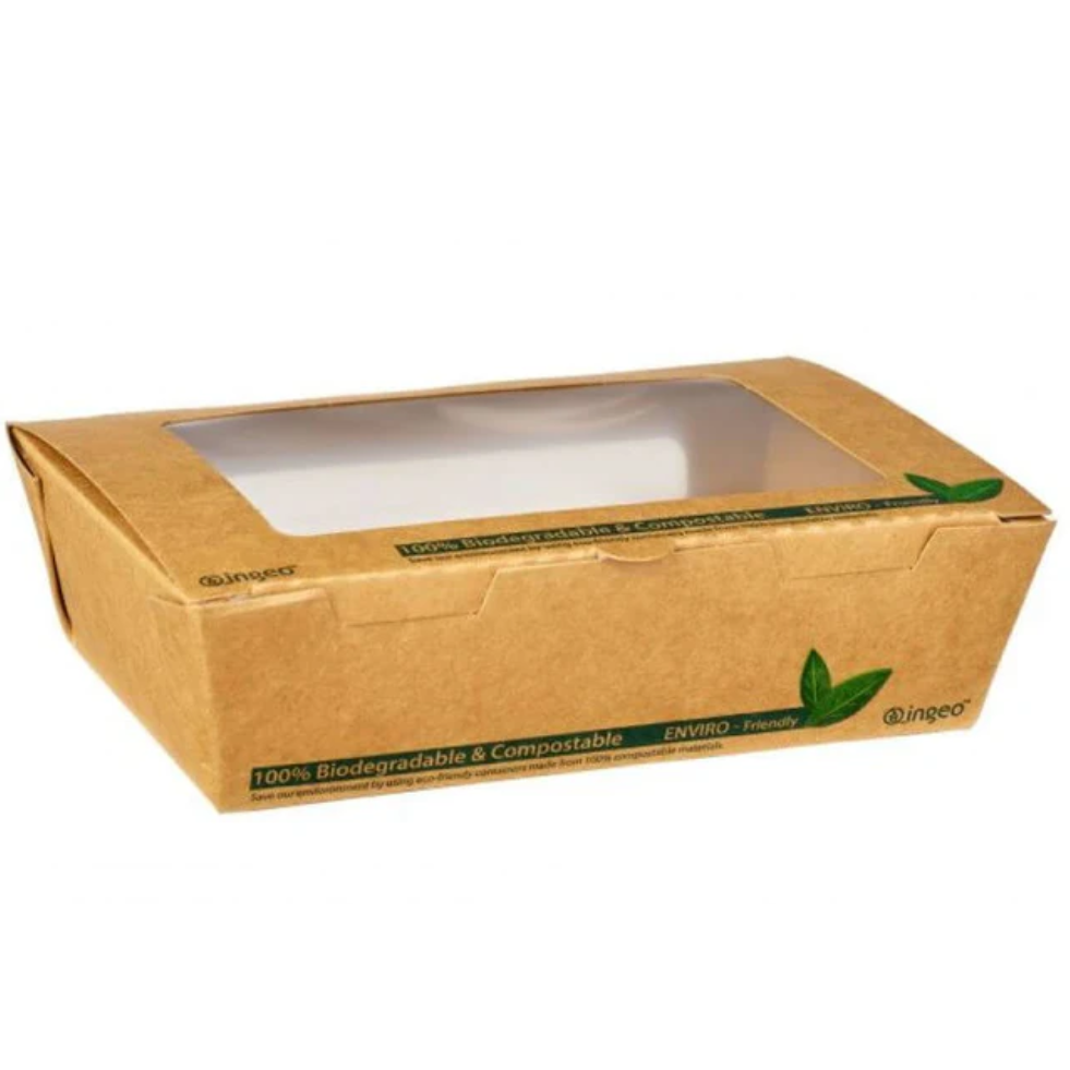 900ml Kraft Window Salad Boxes