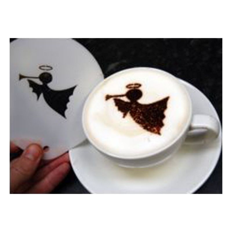 Angel Design Latte Art Coffee Stencil