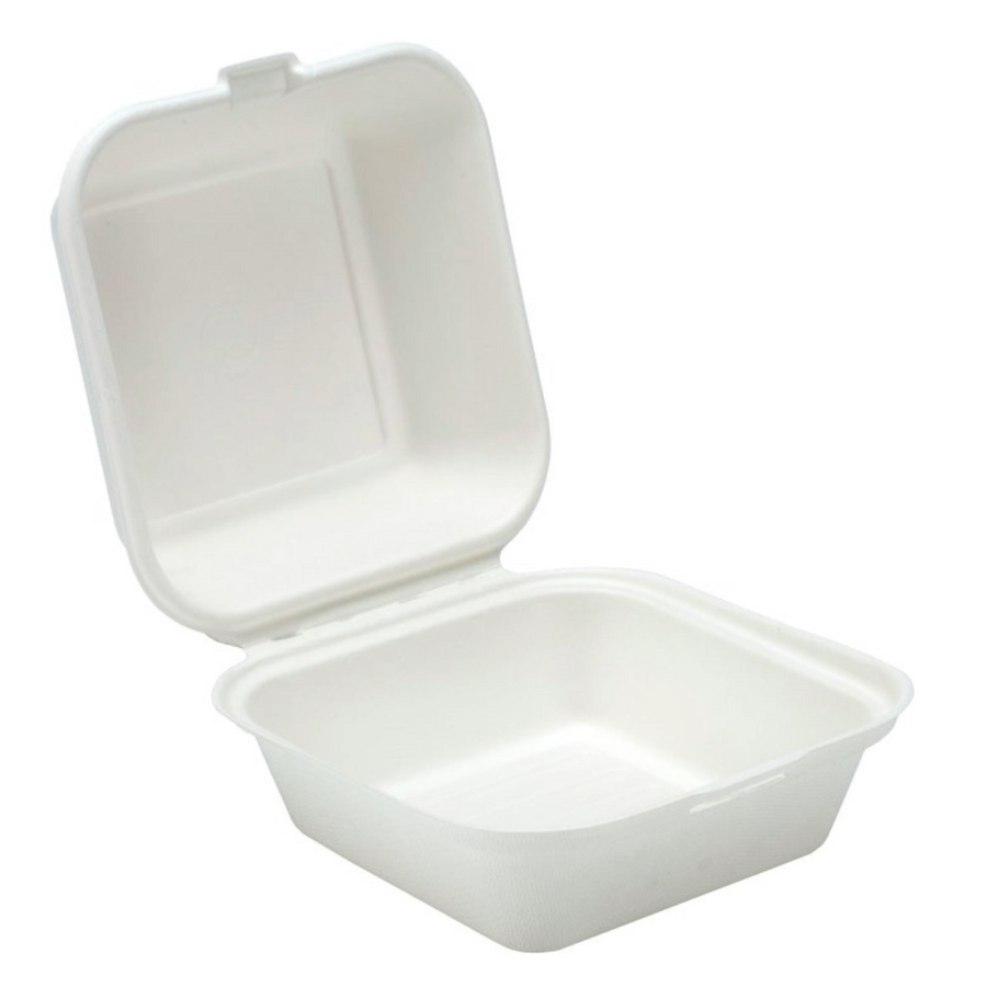 Bagasse Clamshell Burger Boxes (125)