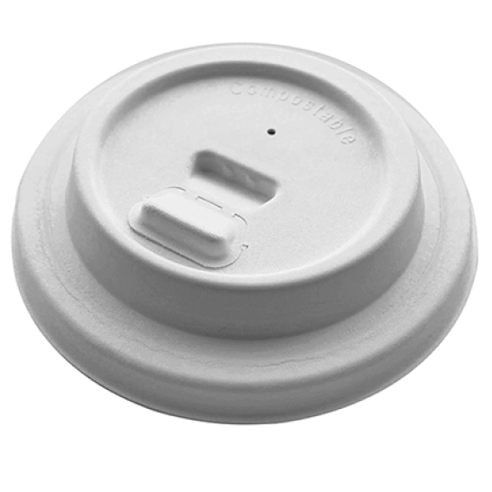 Bagasse 12oz Lift & Lock Lids For Disposable Cups