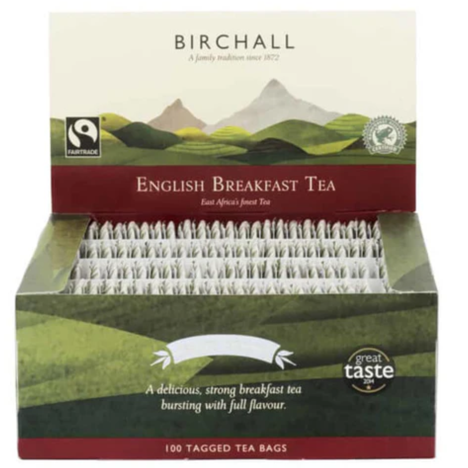 Birchall Fairtrade English Breakfast String & Tag Tea Bags (100)