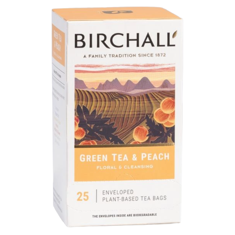 Birchall Green Tea & Peach Envelope Tea Bags (25)
