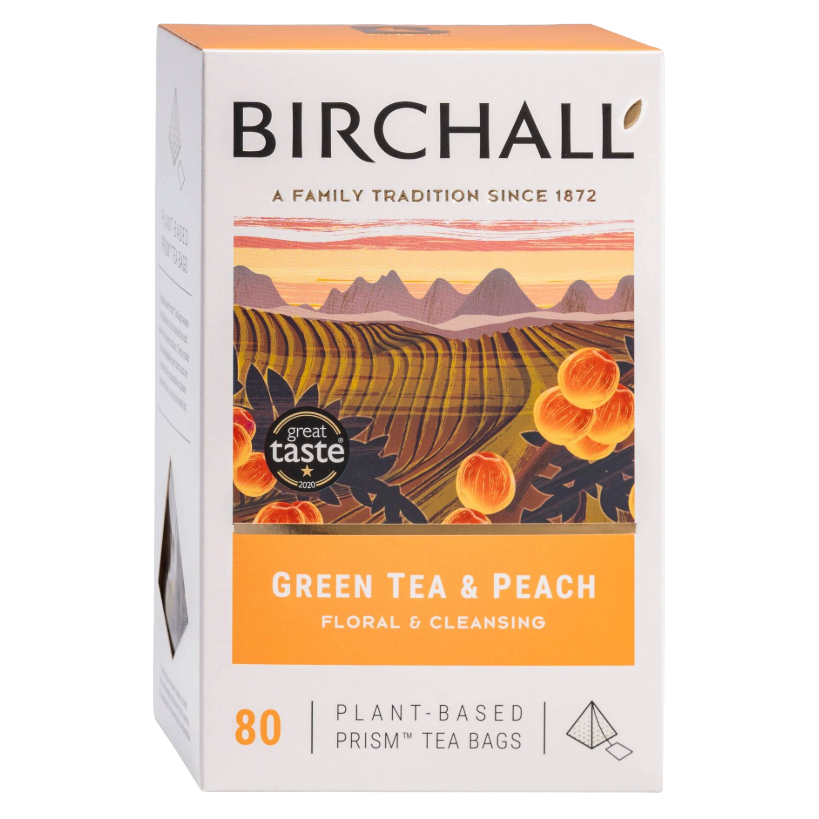 Birchall Green Tea & Peach Prism Tea Bags (80)