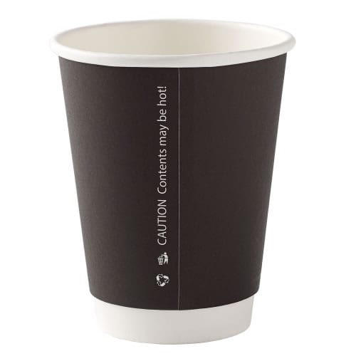 Black 8oz Double Wall Takeaway Coffee Cups