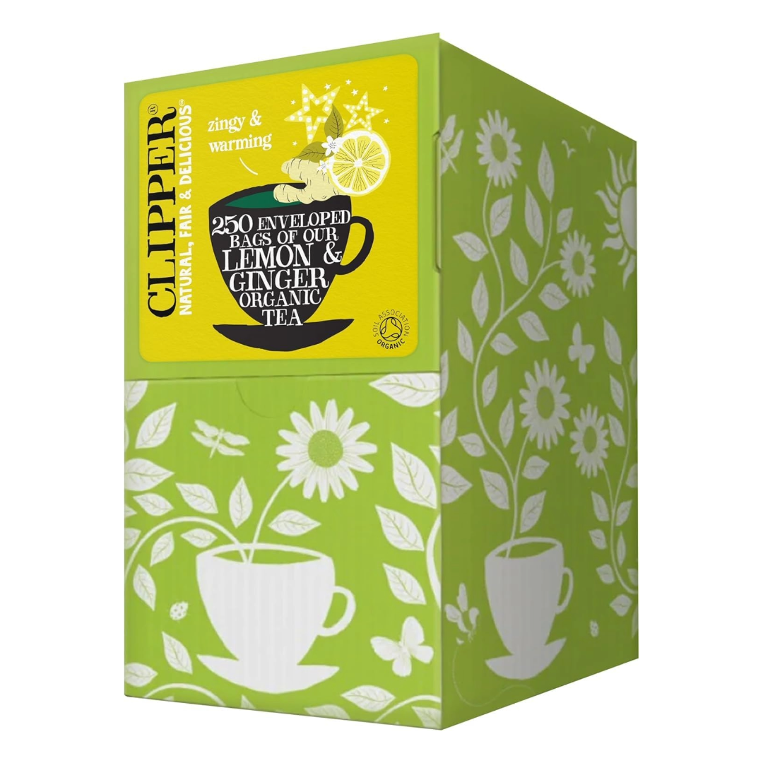 Clipper Organic Lemon &amp; Ginger Enveloped Tea Bags (250)