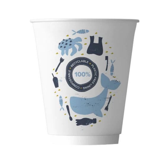8oz Double Wall Compostable Aqueous Cups