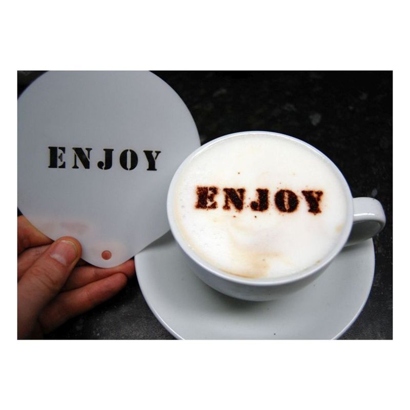 Enjoy Latte Art Coffee Stencil