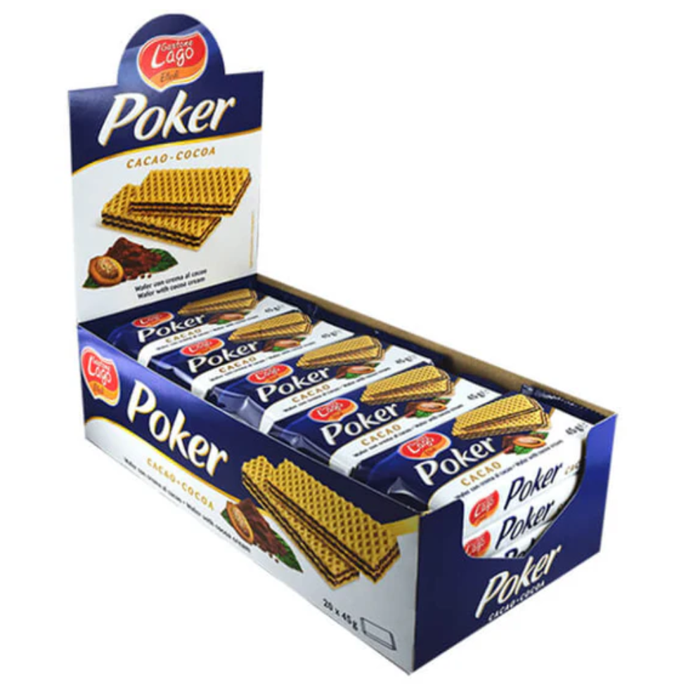 Gastone Lago Poker Cocoa Cream Wafers (20 x 45g)