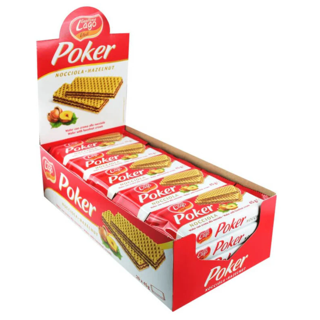 Gastone Lago Poker Hazelnut Cream Wafers (20 x 45g)