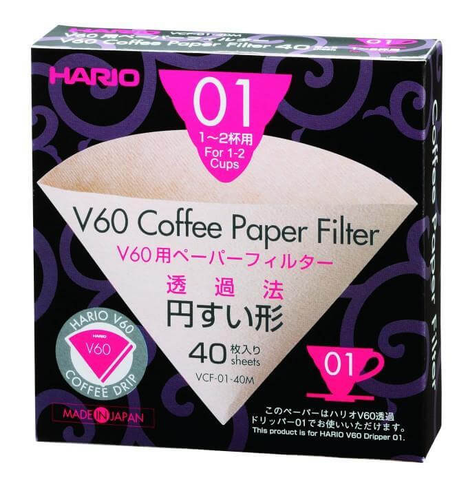 Hario V60 Dripper Unbleached Filter Papers