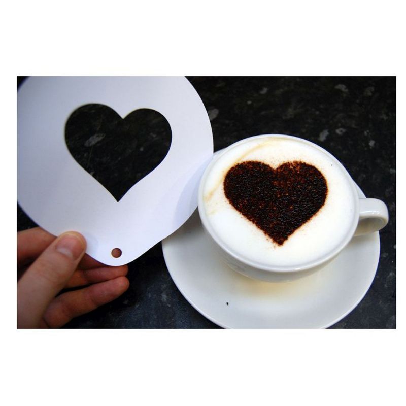 Heart Design Latte Art Coffee Stencil