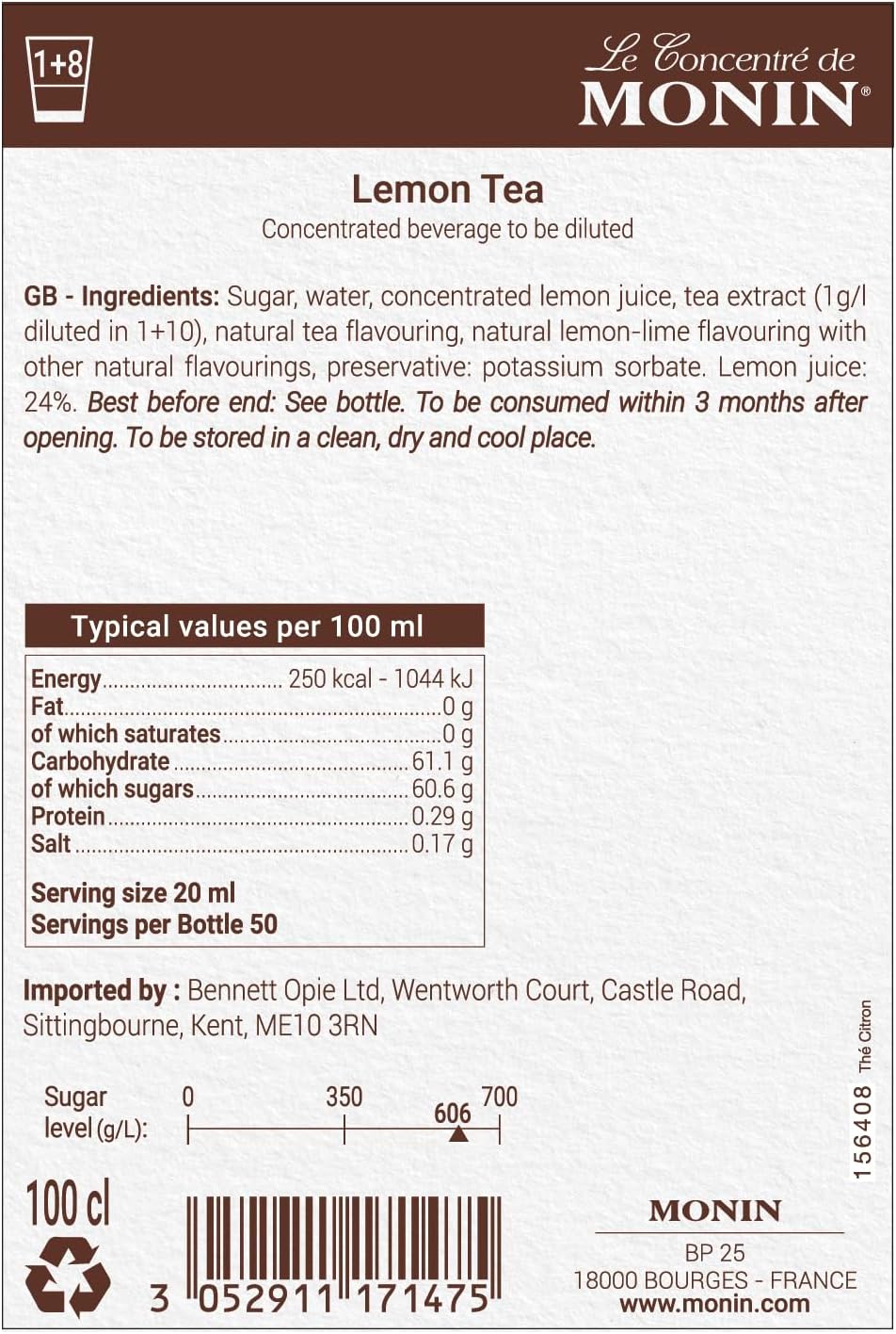 Monin Lemon Tea Syrup
