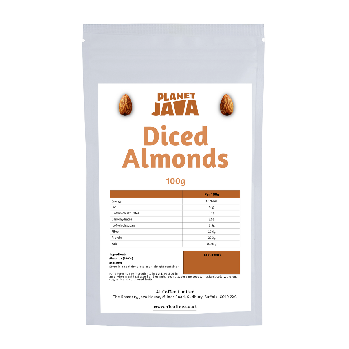 Planet Java Diced Almonds