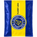 Planet Java coffee pouch with a bold blue and yellow vertical stripe design, featuring the brand logo and 'Planet Java' text on a white background.