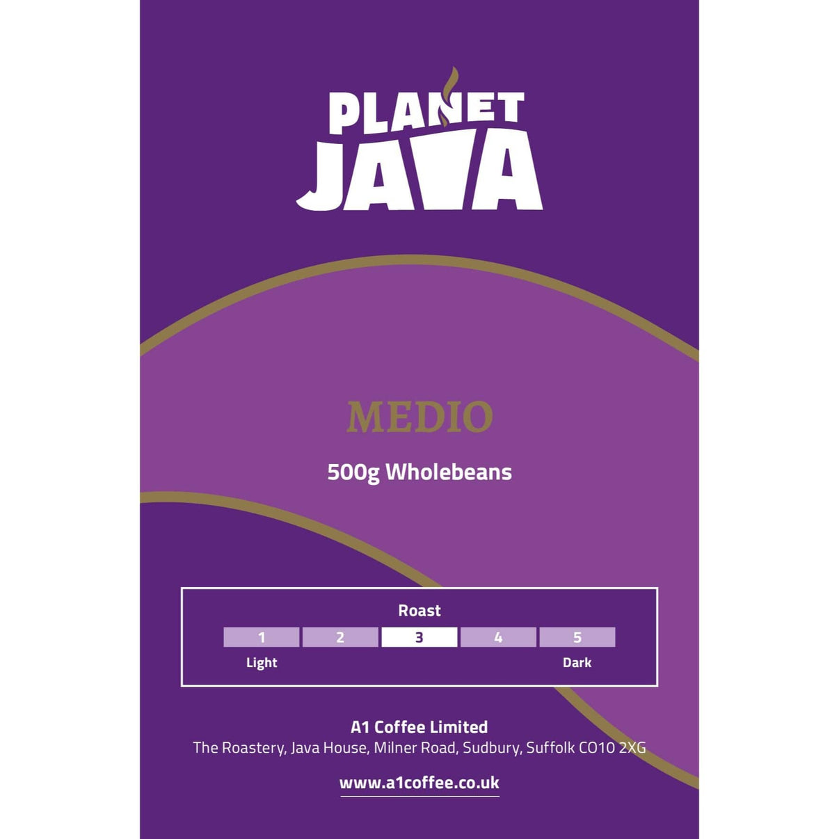Planet Java Medio Smooth Roast Coffee Beans 500g