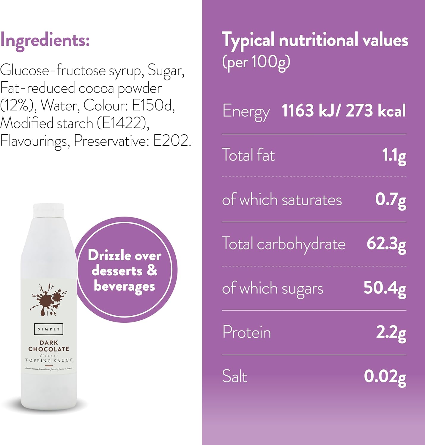 Simply Vegan Chocolate Squeezy Topping Sauce