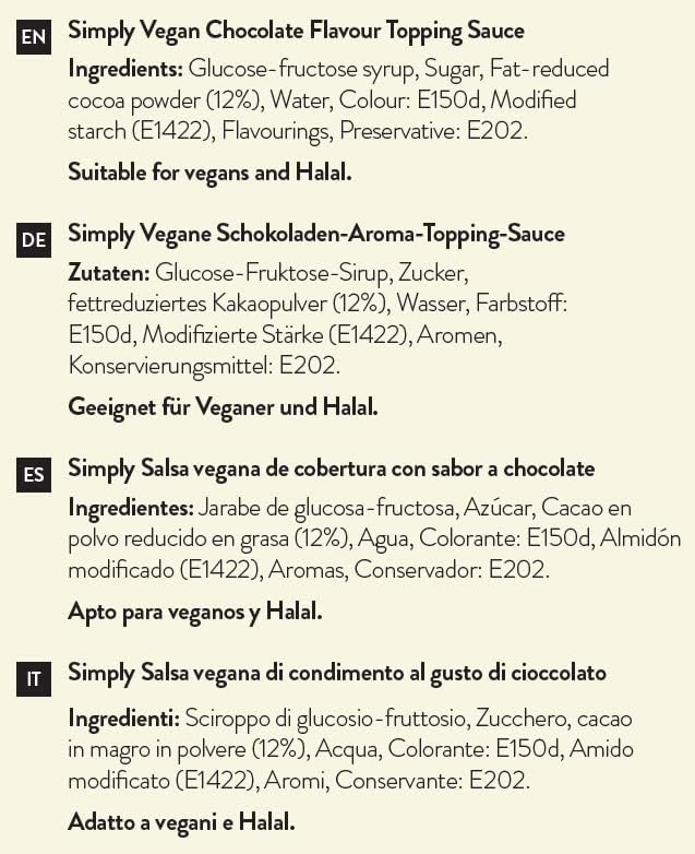 Simply Vegan Chocolate Squeezy Topping Sauce