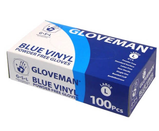 Small Blue Vinyl Gloves