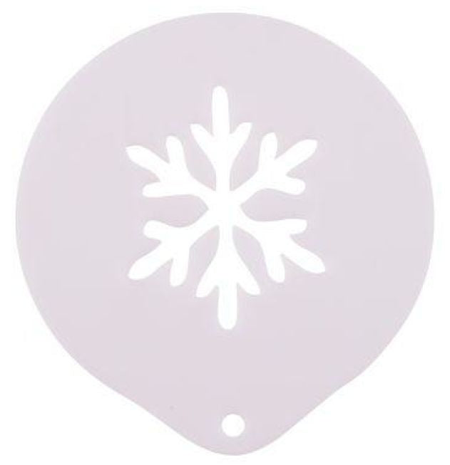 Snowflake Design 2 Latte Art Coffee Stencil