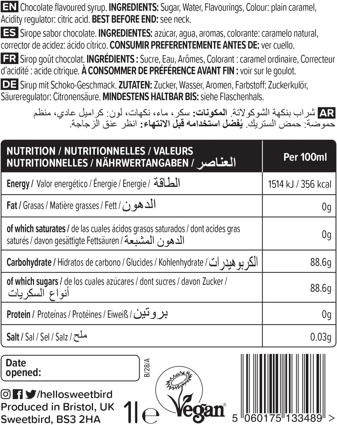 Sweetbird Chocolate Syrup